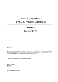 Minds!+!Machines! DNSSEC!Practice!Statement!!