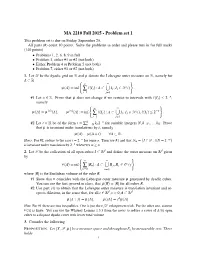 Problem Set 1 This Problem Set Is Due on Friday, September 25