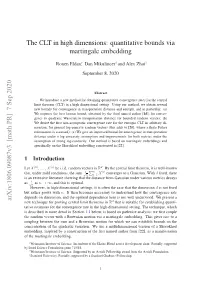 The CLT in High Dimensions: Quantitative Bounds Via Martingale