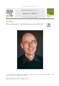 The Mathematical Contributions of Craig Huneke