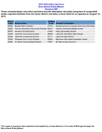 2010 Alternative Services Educational Entity Master Genesee ISD These