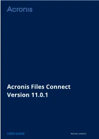 Acronis Files Connect Version 11.0.1