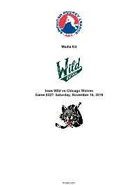 Ahl.Com Iowa Wild (8-3-2-1) Vs