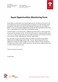Equal Opportunities Monitoring Form