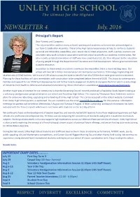 NEWSLETTER 4. July, 2016 Principal’S Report