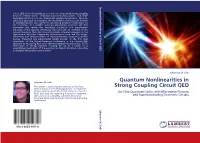 Quantum Nonlinearities in Strong Coupling Circuit