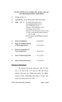 Spl. Judge, Cbi (04) (2G Spectrum Cases), New Delhi