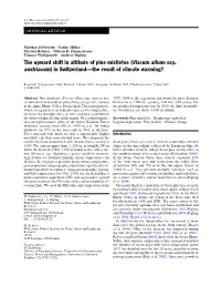The Upward Shift in Altitude of Pine Mistletoe (Viscum Album Ssp
