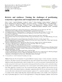 Turning the Challenges of Partitioning Ecosystem Evaporation and Transpiration Into Opportunities Paul C