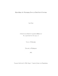 Algorithms for Managing Data in Distributed Systems