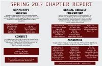 Chapter Report Spring 2017