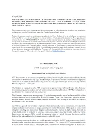 NFT INV Intention to Float FINAL