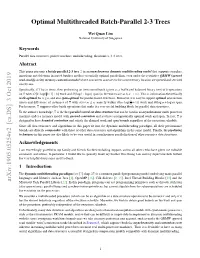 Optimal Multithreaded Batch-Parallel 2-3 Trees Arxiv:1905.05254V2