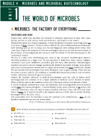 Unit 1 the World of Microbes