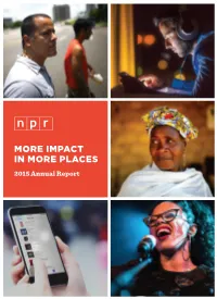 2015 Annual Report NPR 2015 Annual Report