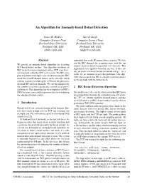 An Algorithm for Anomaly-Based Botnet Detection