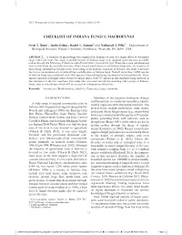 Checklist of Indiana Fungi I: Macrofungi