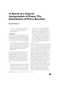 In Search of a Cultural Interpretation of Power: the Contribution of Pierre Bourdieu