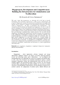 Megaprojects, Development and Competitiveness: Building the Infrastructure for Globalization and Neoliberalism