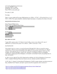 NRC-2021-000027, Request for Copies of All Dissent Channel