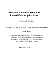 Practical Semantic Web and Linked Data Applications