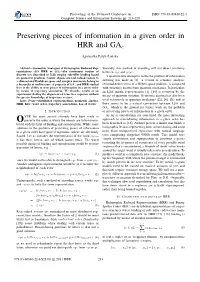 Preserivng Pieces of Information in a Given Order in HRR and GA$ C$