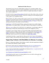 Supporting Students with Disabilities in Distance Learning
