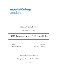 SUSY Localization and Ads Black Holes