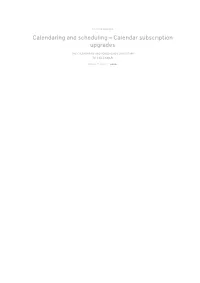 Calendaring and Scheduling — Calendar Subscription Upgrades