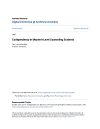 Codependency in Master's-Level Counseling Students