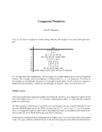Congruent Numbers