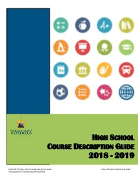 High School Course Description Guide 2018