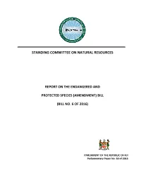 Report on the Endangered and Protected Species