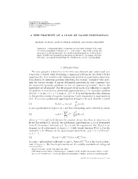 A New Property of a Class of Jacobi Polynomials