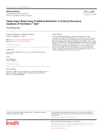 Finno-Ugric Rune Song Tradition Revisited: a Critical Discourse Analysis of Värttinä's "Äijö" Yrjö Heinonen