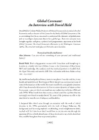 Global Covenant: an Interview with David Held