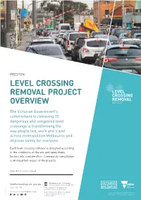 Level Crossing Removal Project Overview