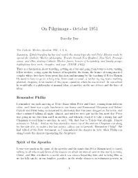 On Pilgrimage - October 1951