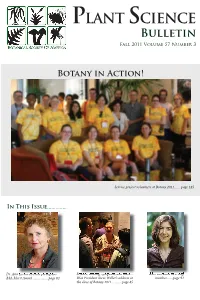 PLANT SCIENCE Bulletin Fall 2011 Volume 57 Number 3
