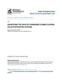 Quantifying the Value of Foam-Based Flexible Floating Solar Photovoltaic Systems