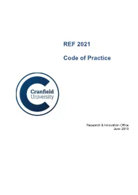 REF 2021 Code of Practice