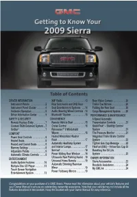 Sierra 2009 A,Get to Know Guide