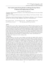 The Capital Assets Pricing Model & Arbitrage Pricing Theory: Properties