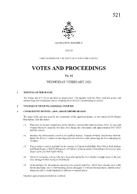 521 Votes and Proceedings