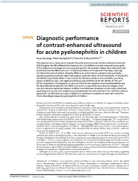 Diagnostic Performance of Contrast-Enhanced Ultrasound For