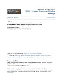Parallel for Loops on Heterogeneous Resources