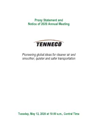 Proxy Statement and Notice of 2020 Annual Meeting
