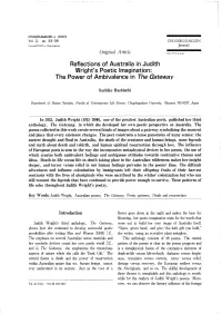 Reflections of Australia in Judith Wright's Poetic Imagination: the Power of Ambivalence in the Gateway