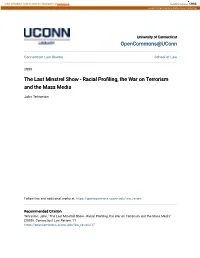 The Last Minstrel Show - Racial Profiling, the Arw on Terrorism and the Mass Media