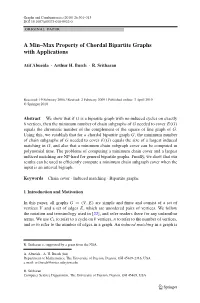 A Min–Max Property of Chordal Bipartite Graphs with Applications